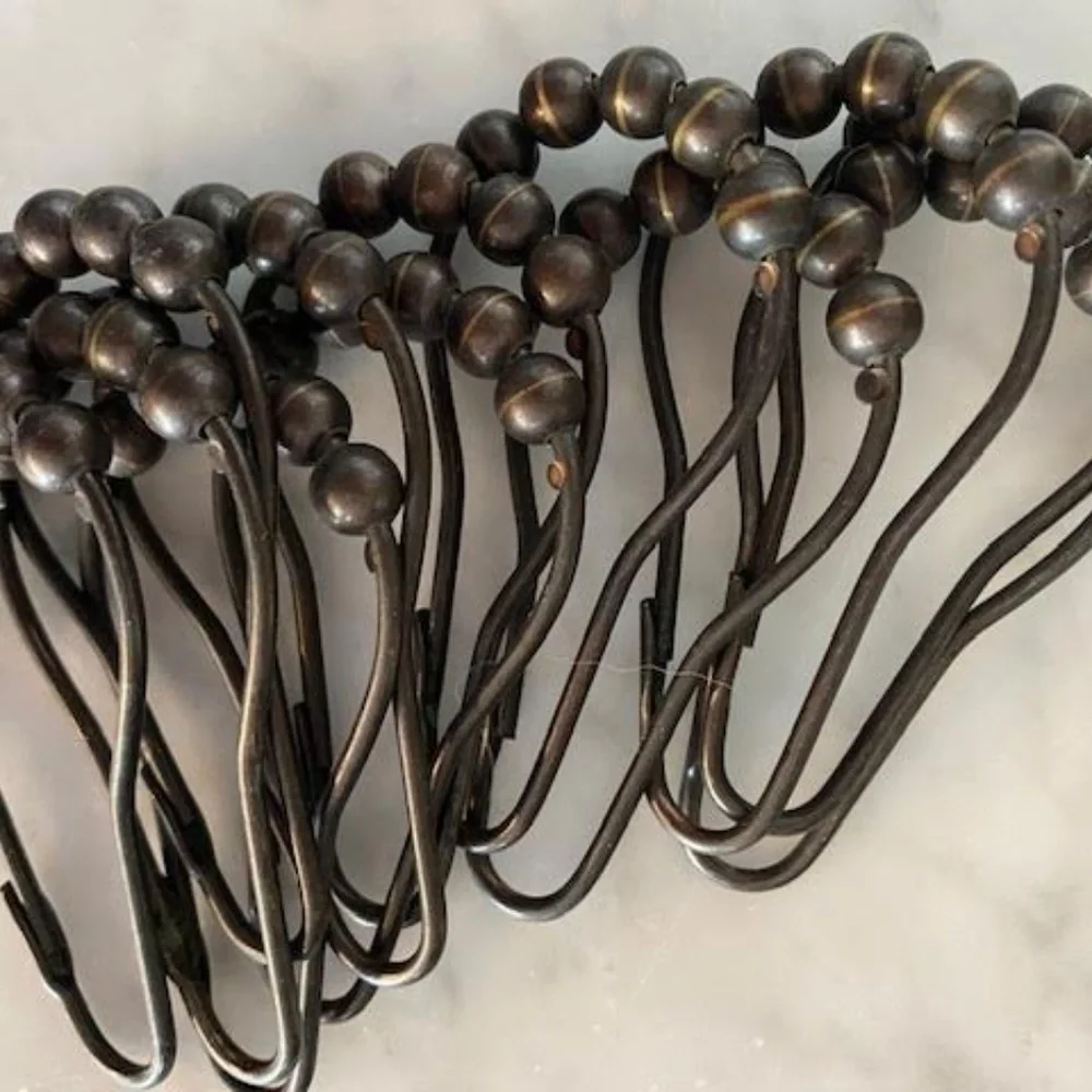 (Set of 12) Metal Shower Curtain Rings, Bronze